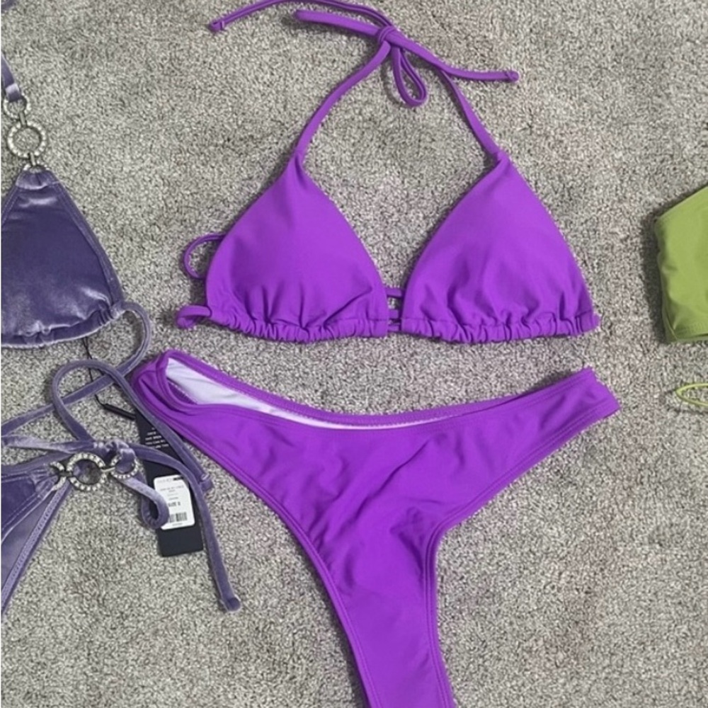 Purple Triangle Bikini Set